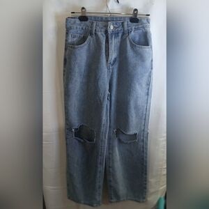 SHEIN Blue Distressed Women Jeans